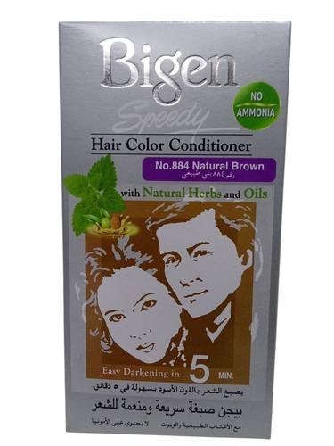 صبغة شعر سريعة ومنعمة بني طبيعي من بايجن رقم Bigen Fast and Smoothing Hair Dye, Natural Brown No. 884
