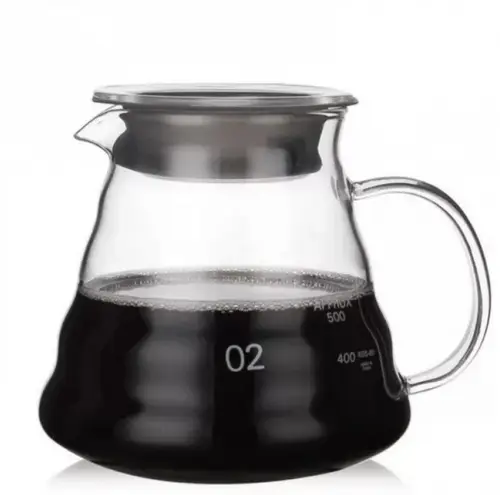 ابريق تقديم القهوة زجاجي V60 سعة 600 مل