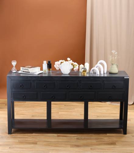 طاولة مدخل Black Grey بقشرة السنديان