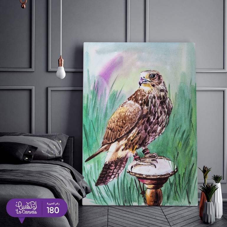 180 - الصقر رسمة زيتية