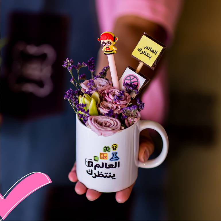 كوب لوكنفس بالورد والشوكلا بثيم العام الدراسي 