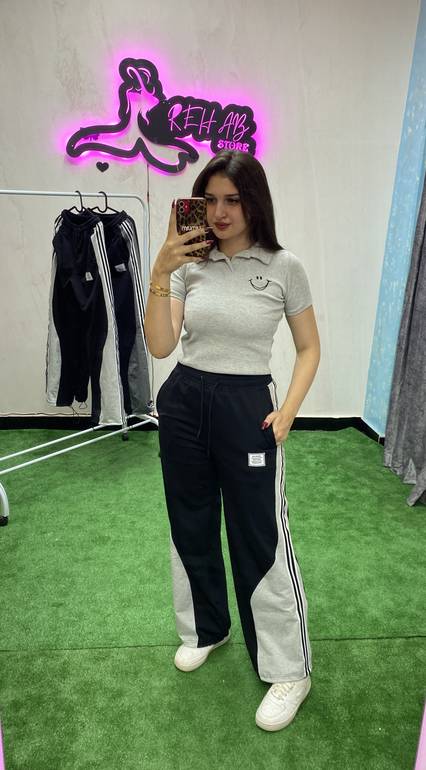 Gray striped pants