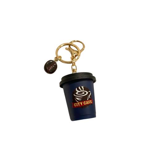 ميدالية مفاتيح كوب قهوة كحلي