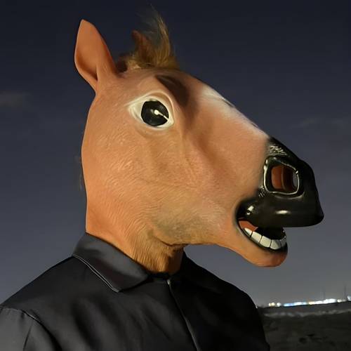قناع الحصان لون بيج
