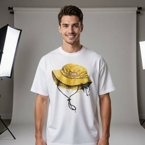 تيشيرت ابيض رسمه hat