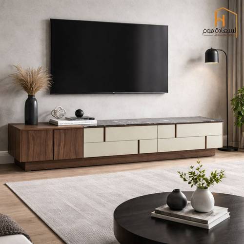 وحدة تلفزيون بلازما سطح رخامي - 40×40×220 سم