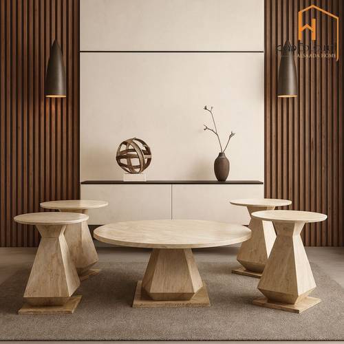 طقم طاولات خدمة - سراميك -  4+1 