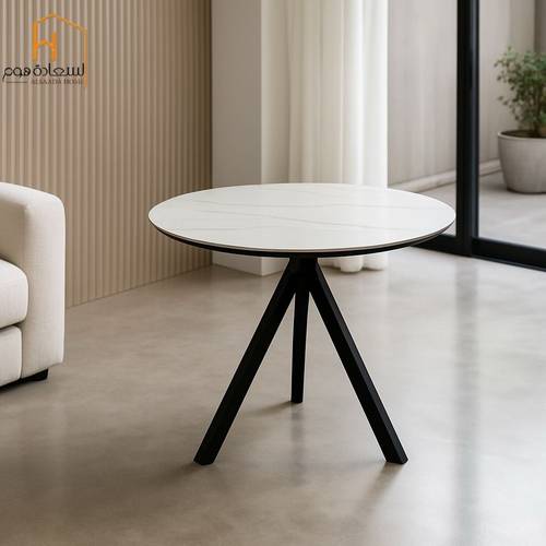 طاولة خدمة مفرد سيراميك - ابيض-80*80*75