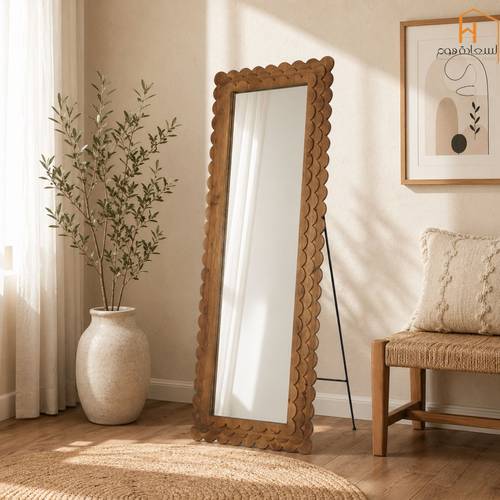  مرأة استاند اطار خشب - بني- 60×160 سم