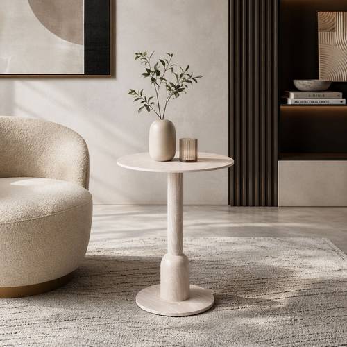 طاولة مفرد سيراميك - خشبي- 70*70*75 سم 