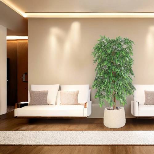 شجرة البامبو غامق - 150 سم - حوض فيبر - بيج