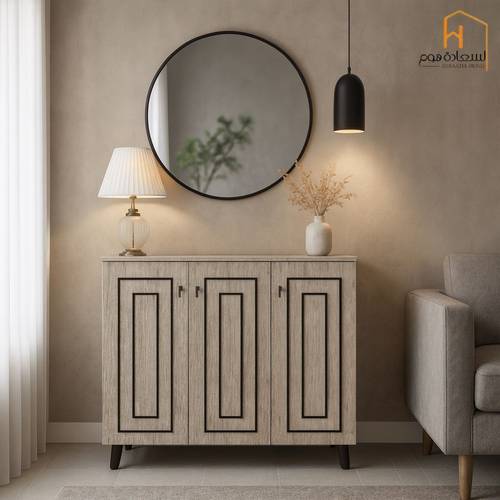  دولاب احذية  ماليزي 3باب -91*34*90-  بيج 
