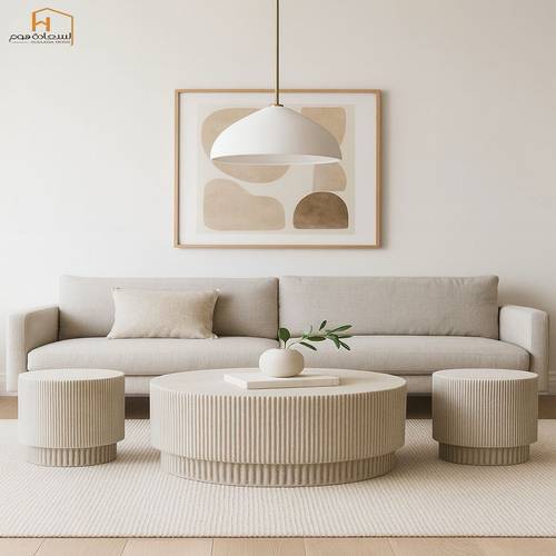 طقم طاولات خدمة جبس - 3 قطع