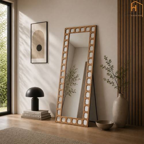  مرأة استاند اطار خشب -بني - 60×162 سم