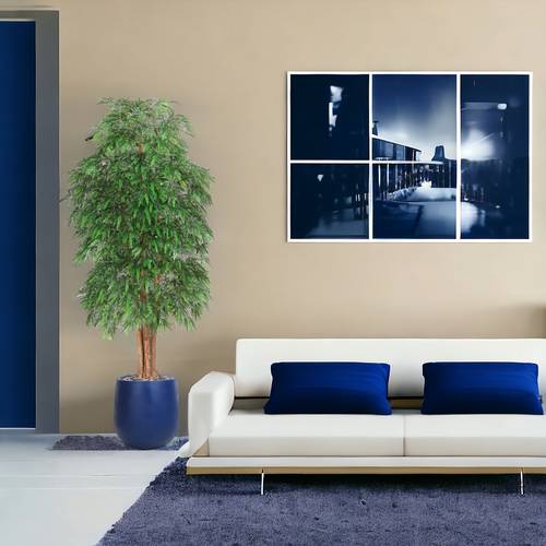 شجرة البامبو - 220 سم - حوض فيبر - ازرق