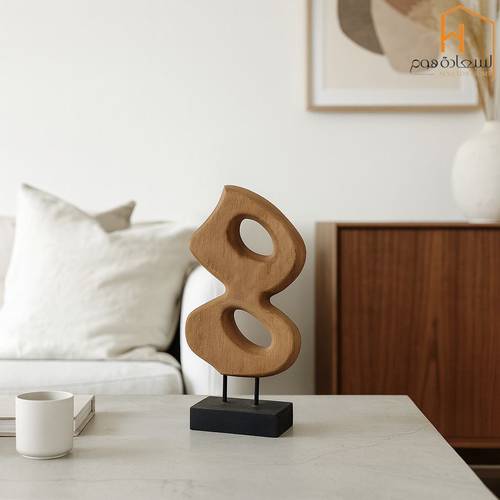 تحفة خشبية عصرية بتصميم انسيابي فاخر اسود وخشبي