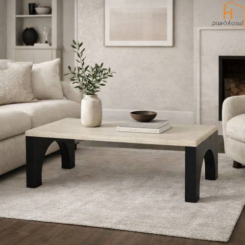  طاولة خدمه  مفرد -45*70*130سم - MARBLE+BLACK