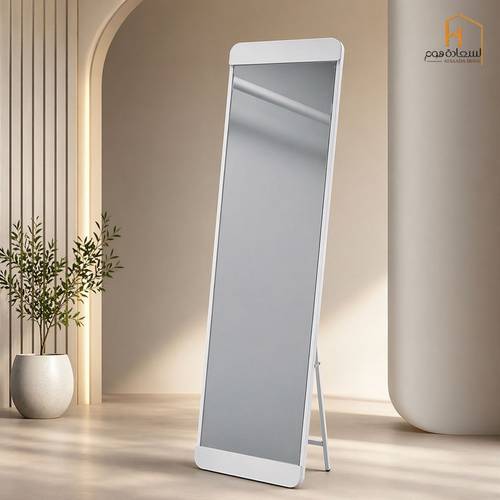  مرأة استاند اطار - أبيض - 51×170 سم 