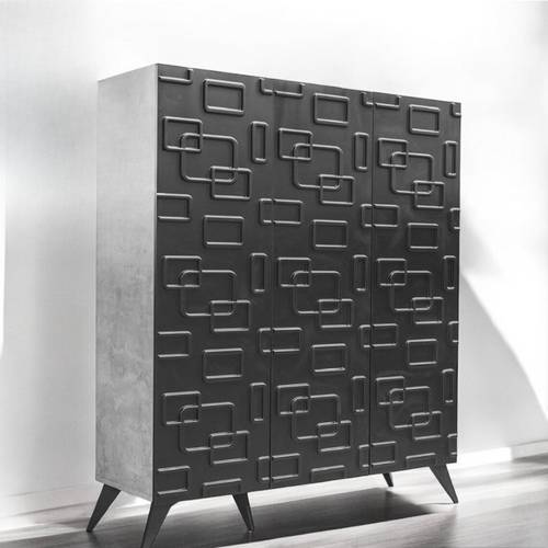 دولاب أحذية  3 باب متعدد الأغراض  - 125x36x114  سم