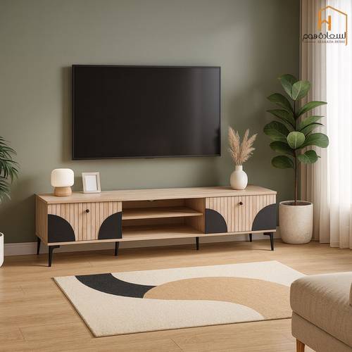  وحدة تلفزيون- 180×40×45سم-خشبي واسود