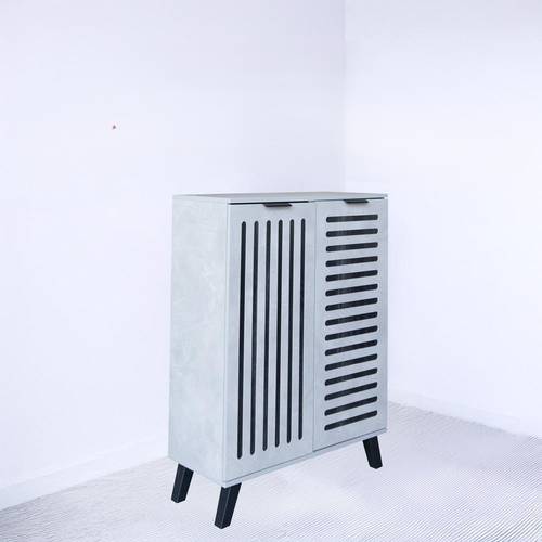 دولاب  احذية 2باب -110*35*80- رمادي فاتح 