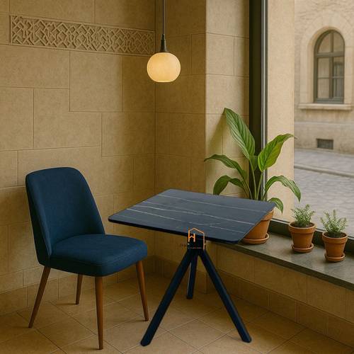  طاولة خدمة مفرد - 70*70*75- اسود