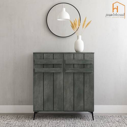 دولاب احذية 2باب -95*30*80- رمادي