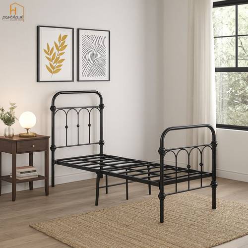  هيكل سرير حديد اطفال -170X80سم -اسود