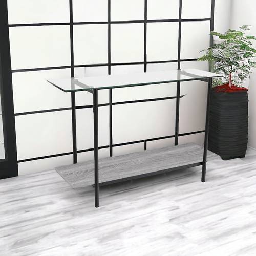 مدخل استقبال خشب   مع زجاج  رمادي 80x120x40سم