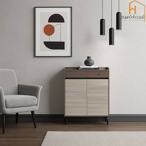  دولاب احذية 2باب -104*32*80-بني غامق 