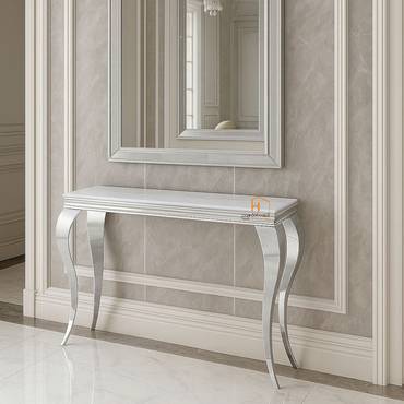 مدخل استقبال رخام -  فضي - 80x40x140سم