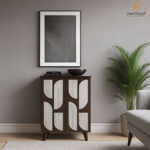 دولاب احذية  ماليزي 2باب -91*34*60- بني ورمادي
