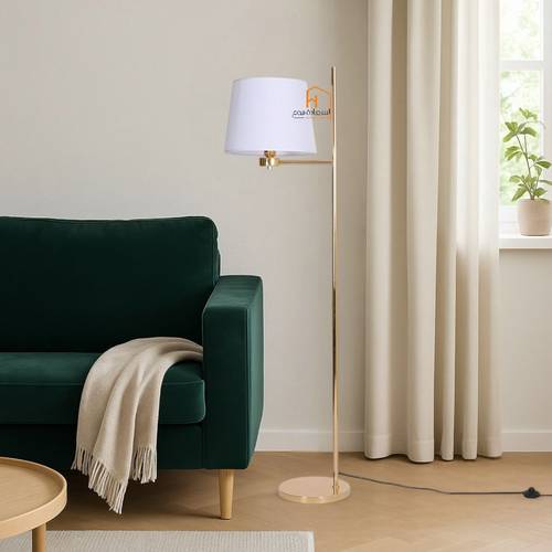مصباح ارضى معدنى ذهبي -155×35
