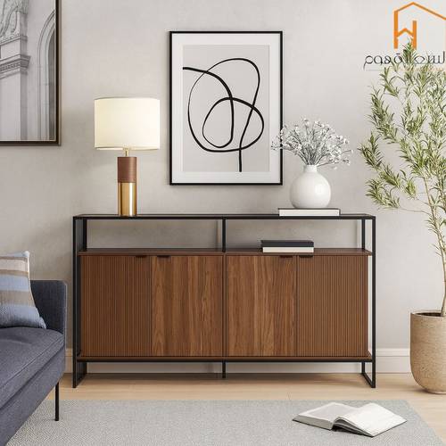 دولاب بوفيه متعدد الاغراض - 100X40X180 سم-بني