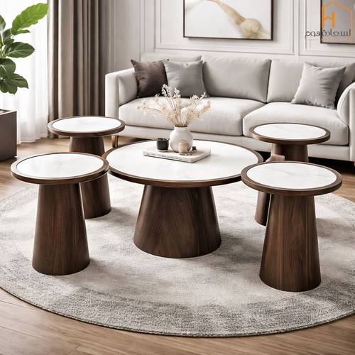  طقم طاولات خدمة خشب 4+1