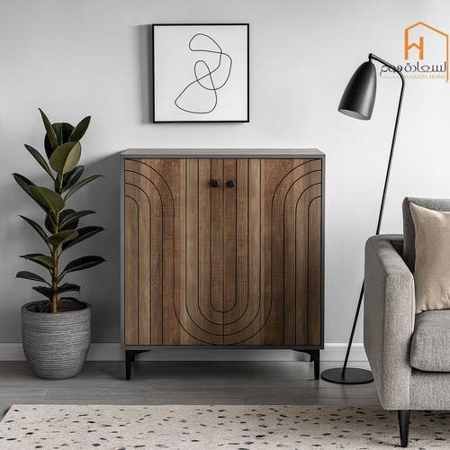  دولاب احذية 2باب -95*30*80-بني 