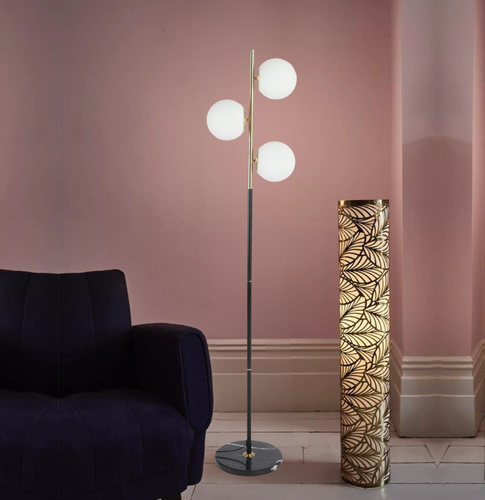  مصباح ارضى معدنى  نحاسى +اسود 26×165 سم