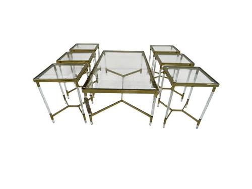 طقم طاولات خدمه - ذهبي -6+1 