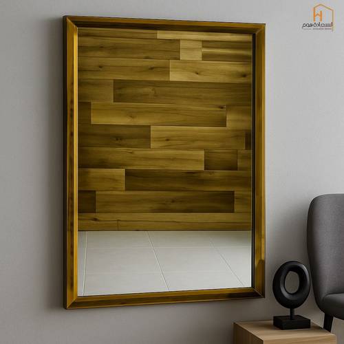 مرأة اطار استيل - ذهبي - 80*60