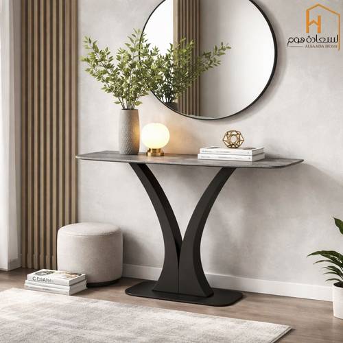 مدخل استقبال خشب - رمادي غامق - 80*40*120 سم