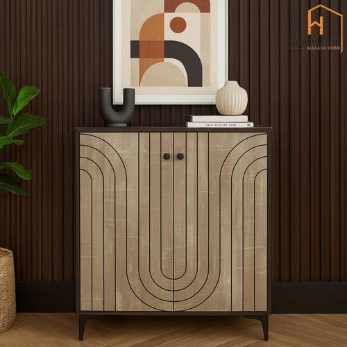  دولاب احذية 2باب -95*30*80- بني ورمادي