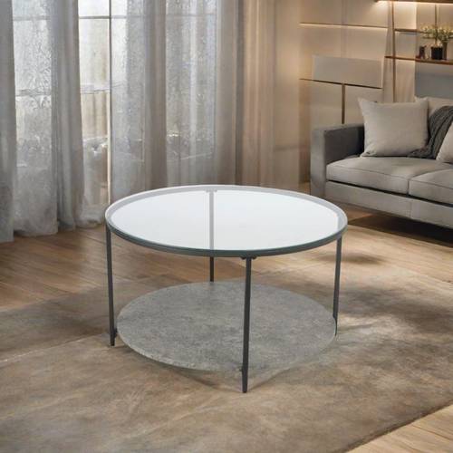    طاولة خدمة مفرد سطح زجاج رمادى  46×80 سم