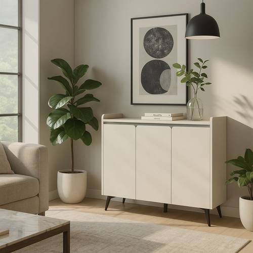 دولاب أحذية متعدد الأغراض 100×32×95- بيج