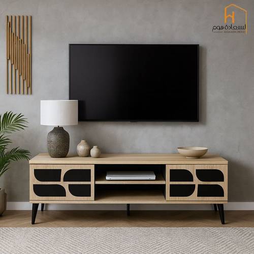  وحدة تلفزيون- 45×40×180سم -رمادي واسود 