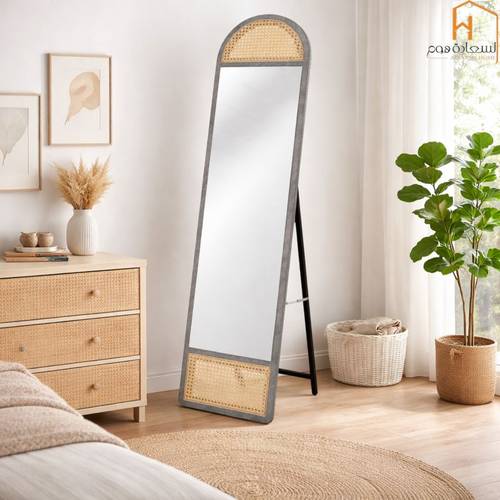 مرأة استاند - 170×40 سم - رمادي