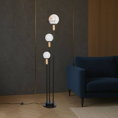 مصباح ارضى معدنى اسود - 157×25