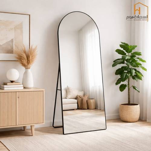 مرأة استاند اطار معدن- أسود - 70×180 سم