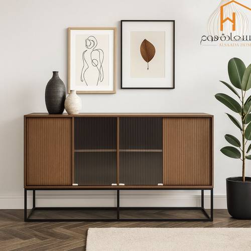 دولاب بوفيه متعدد الاغراض - 80X40X160 سم-بني