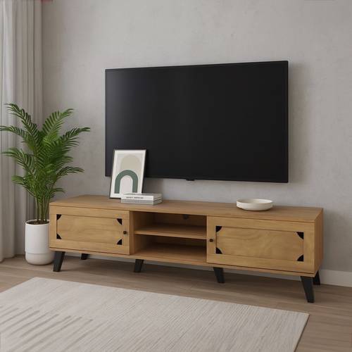  وحدة تلفزيون- 160×40×44سم- بني فاتح 