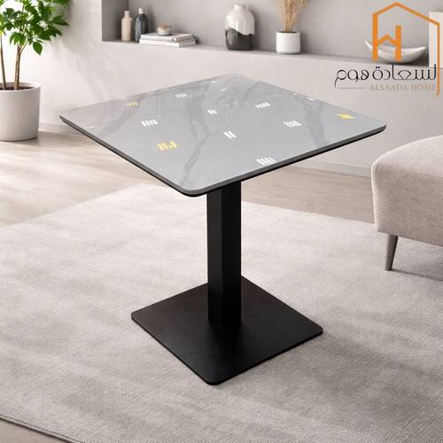 طاولة خدمة مفرد -حديد مع سيراميك -70*70*74 سم
